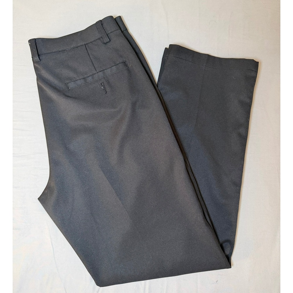 Oobe Mens Dress Work Pants Black Flat Front Trousers 34x32 Office Casual